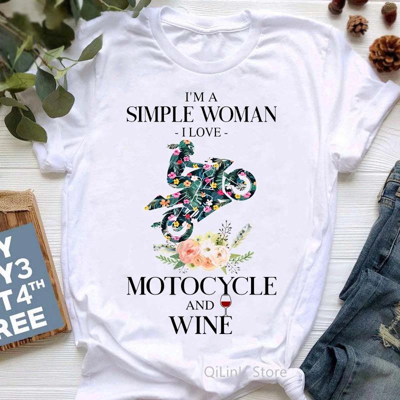 IM I Love Motorcycle and Wine Letter Ʈ Ƽ,..
